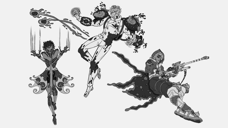 Character Poses Grayscale Value