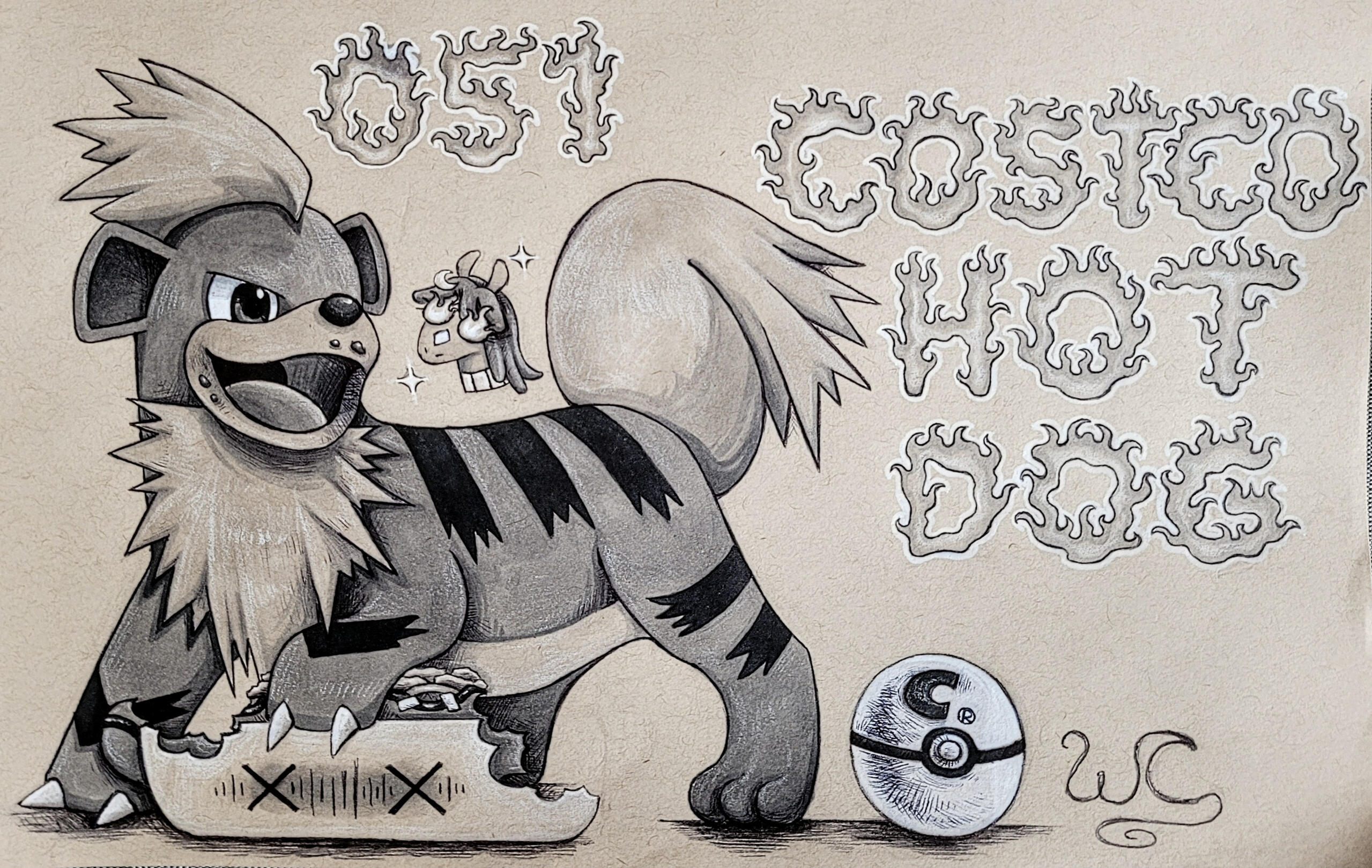 Final Illustration (of Growlithe)
