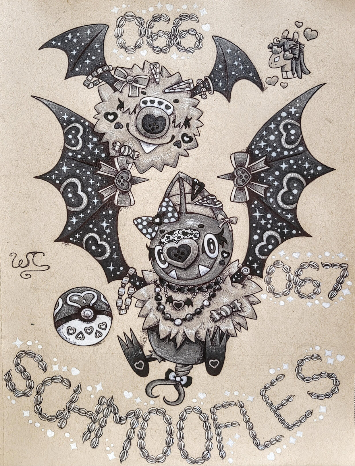 Final Illustration (of Woobat & Swoobat)