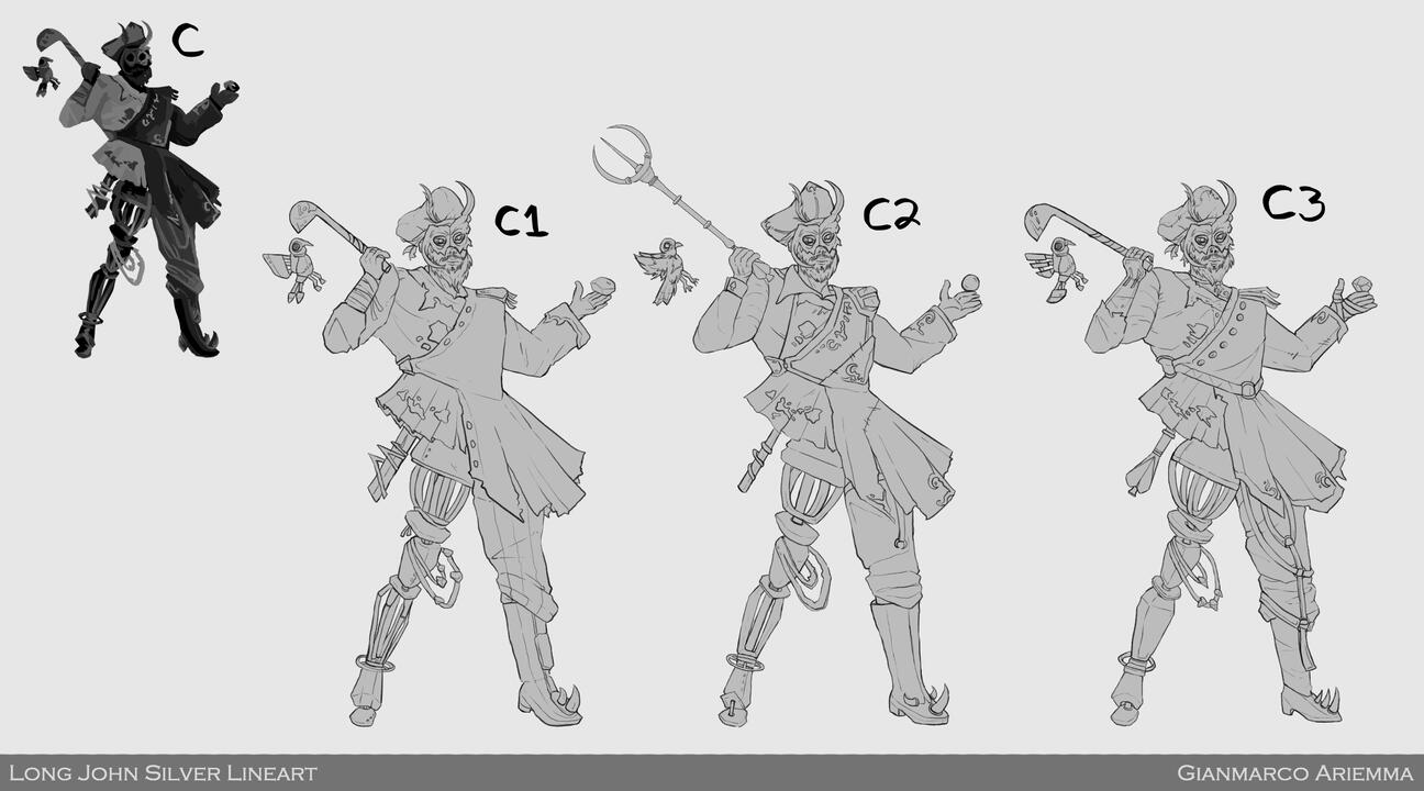 Long John Silver Lineart