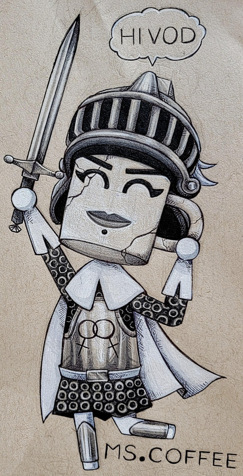 Ms. Coffee (as a Warrior)